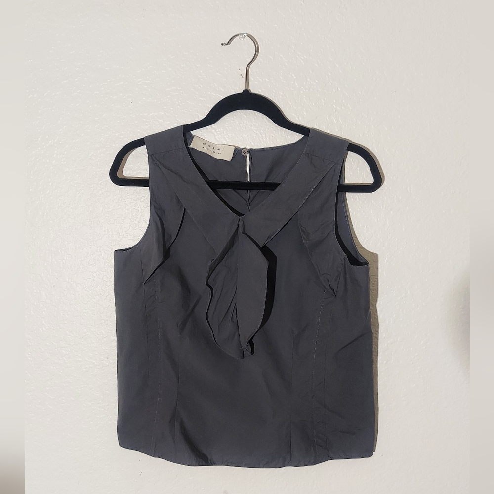 Marni Gray Sleeveless Cotton Tank Top Women's Size 40